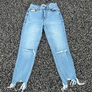 Women's Light Blue Distressed Jeans